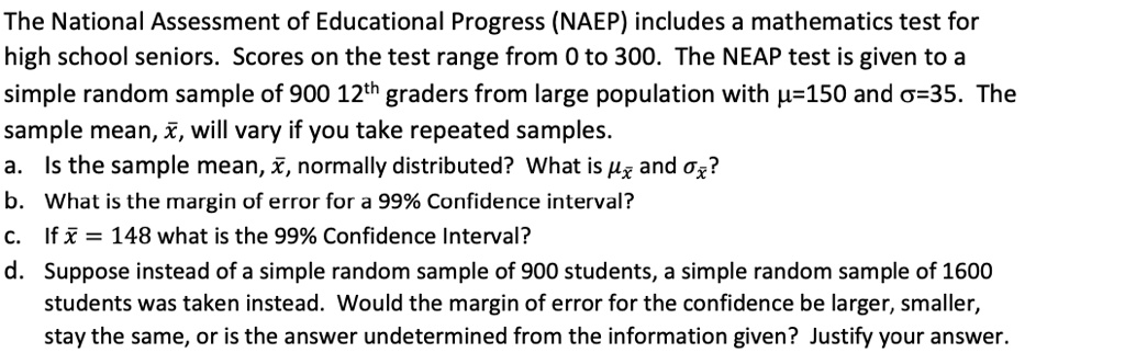 Nape Testing SOLVED: The National Assessment of Educational Progress (NAEP) includes ...