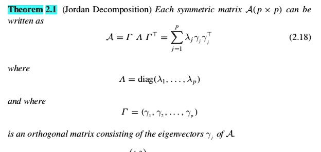 SOLVED: Theorem written aS (Jordan Decomposition) Each symmetric matrix ...