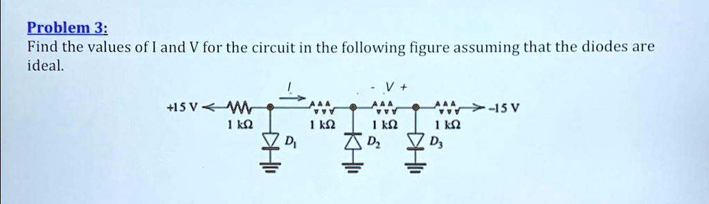SOLVED: Problem 3: Find the values of I and V for the circuit in the ...