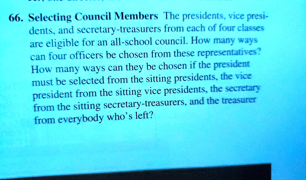 SOLVED 66. Selecting Council Members The presidents. vice presi dents