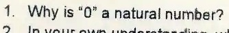 1. Why is "0" a natural number?