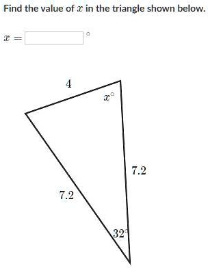 find the value of x and y in the triangle below