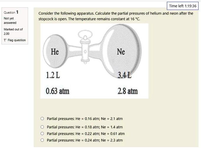 SOLVED Time left 119.36. Consider the following apparatus. Calculate