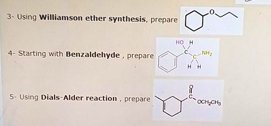 SOLVED:3 - Using Williamson ether synthesis, prepare HO Starting with ...