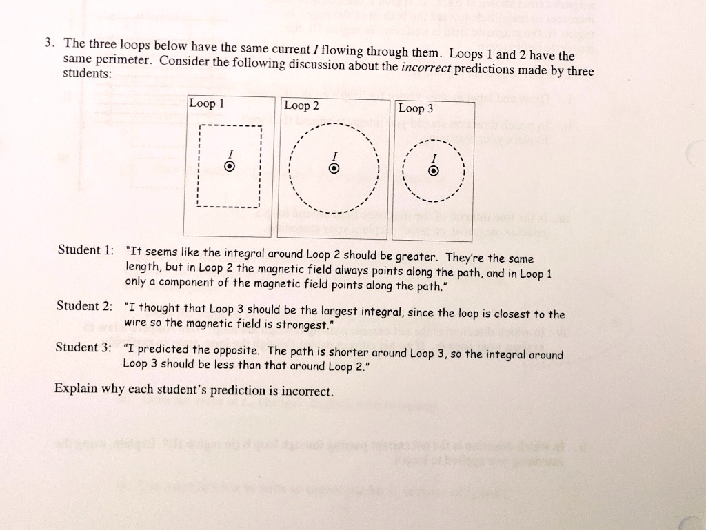 Three Loop Problems the three loops below have the same current flowing same penmeter ...