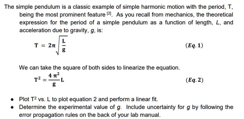 the simple pendulum is a classic example of simple harmonic motion with ...