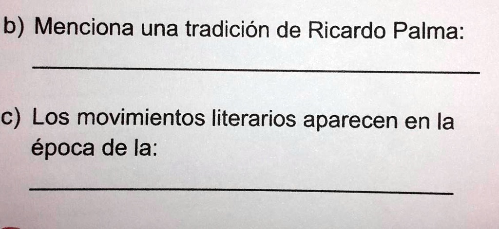 SOLVED: Hola Me Puede Ayudar Porfavor Curso:literatura B) Menciona Una ...