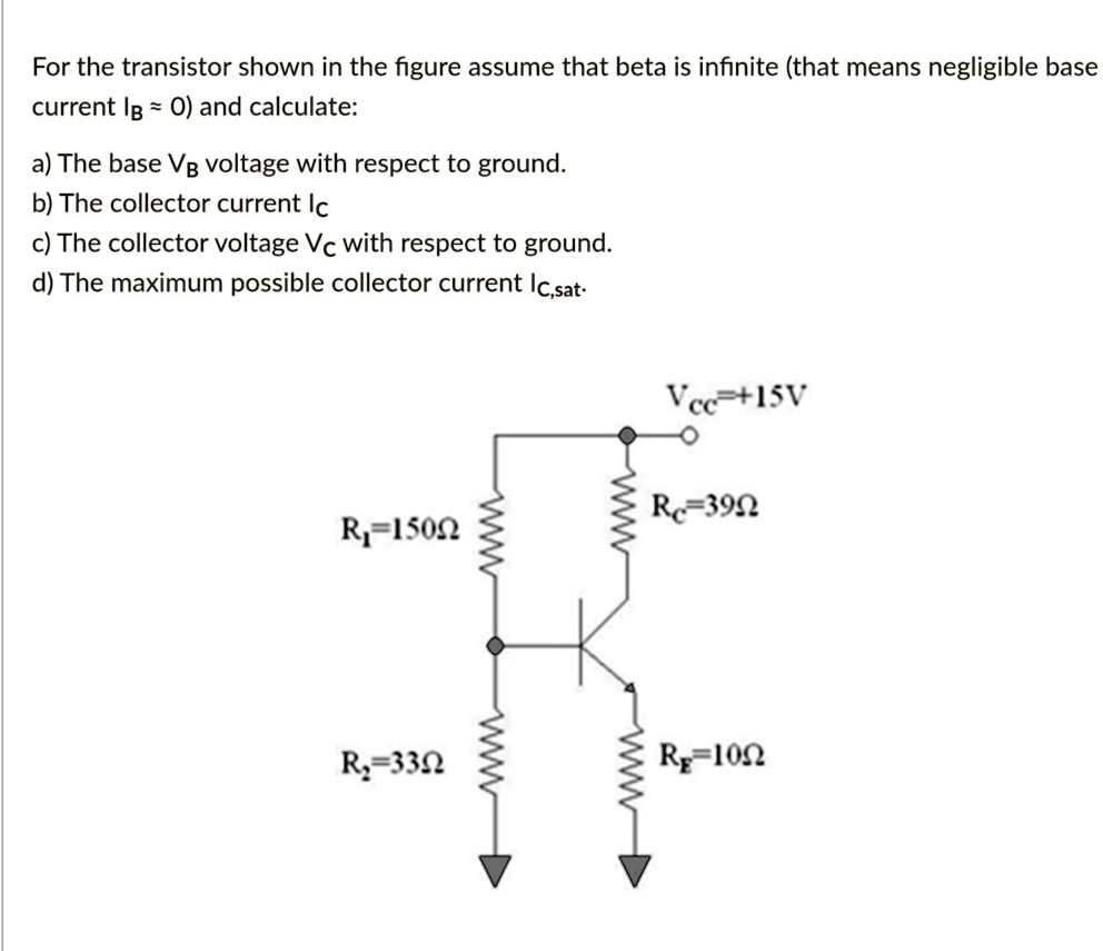 SOLVED For the transistor shown in the figure assume that beta is