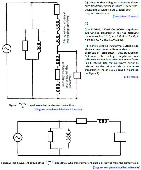 a using the circuit diagram of the step down auto transformer given in ...