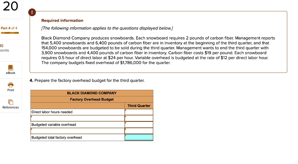 SOLVED Black Diamond Company produces snowboards. Each snowboard