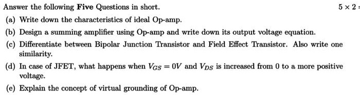 SOLVED: Answer The Following Five Questions In Short 52 A Write Down ...