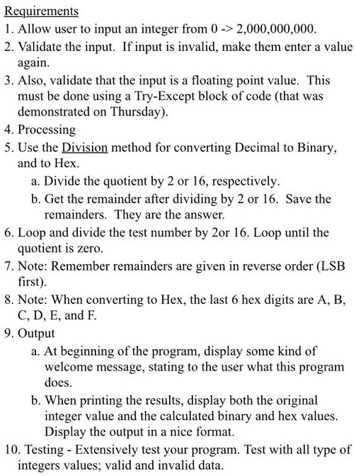 VIDEO solution: Text: Python Idle Help - Convert Decimal to Binary ... image.