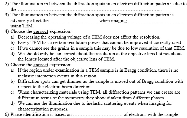 SOLVED: 2 The illumination in between the diffraction spots in an ...