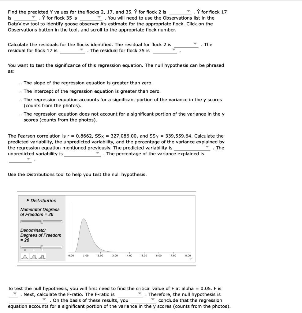 Find the predicted Y values for the flocks 2, 17, and 35.