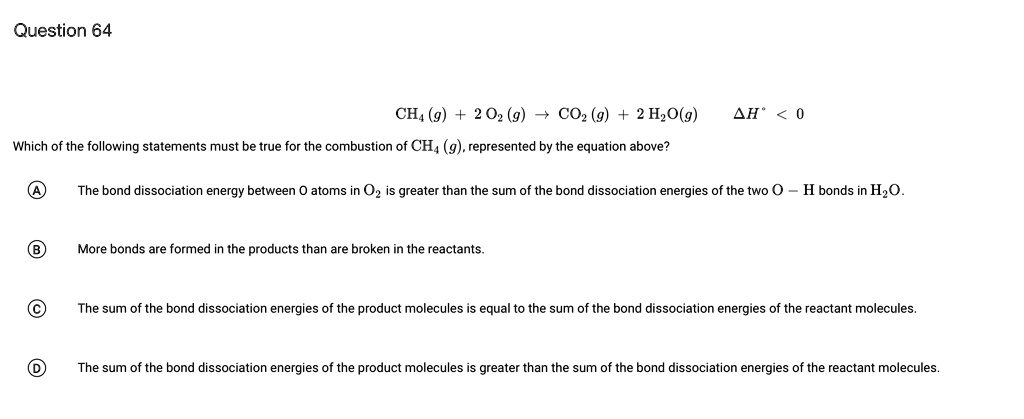 SOLVED CH4 g 2 O2 g CO2 g 2 H2O g H2O Which of the