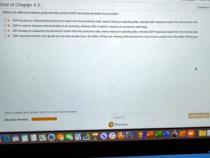 SOLVED End of Chapter 4.3 Question What is the difference between gross domestic product (GDP