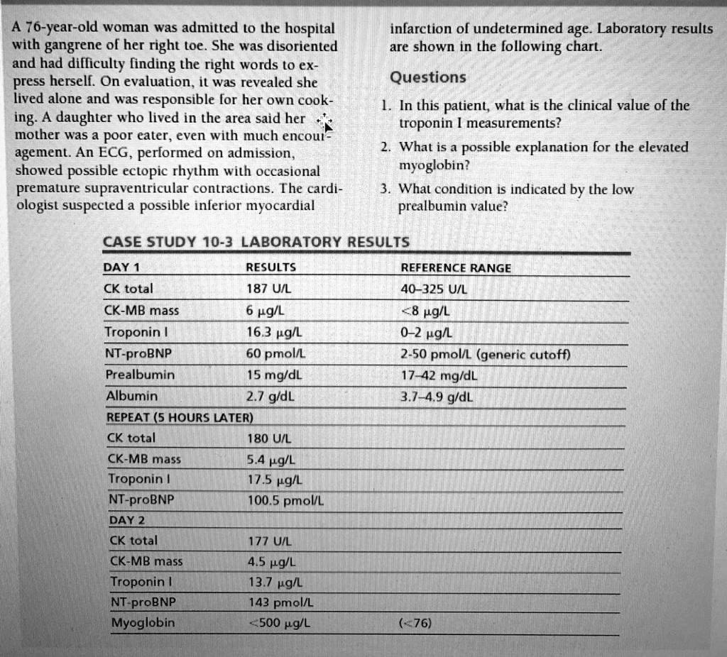 SOLVED 76 year old Woman Was Admitted 0 The Hospital With Gangrene O