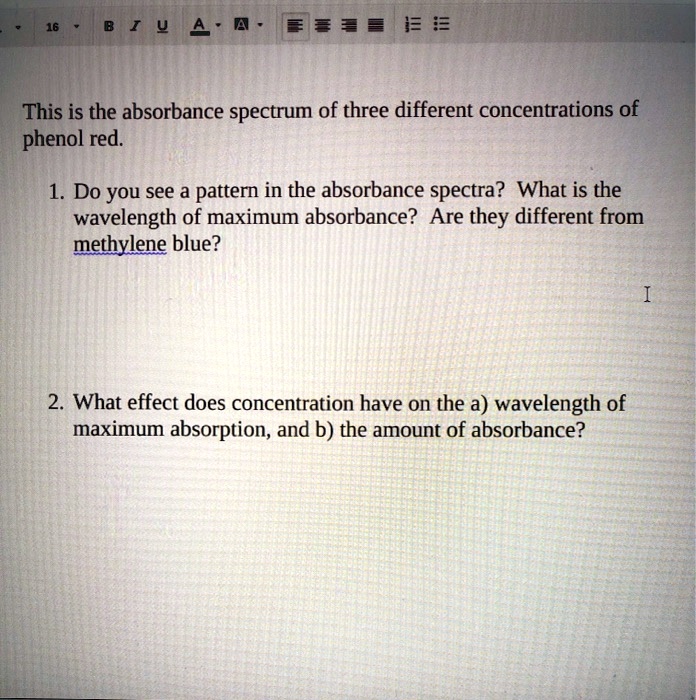 SOLVED This is the absorbance spectrum of three different
