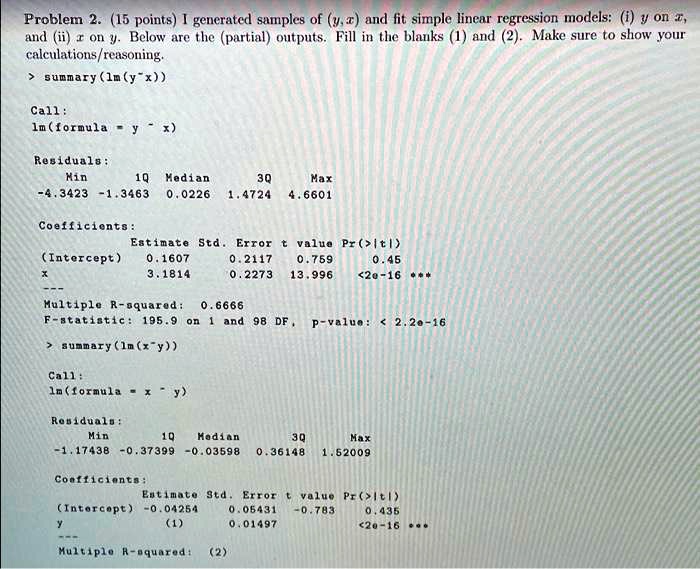 Solved Exercise 2.15 Consider the intercept-only model Y = a