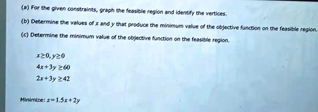 VIDEO solution: For the given constraints, graph the feasible region ...