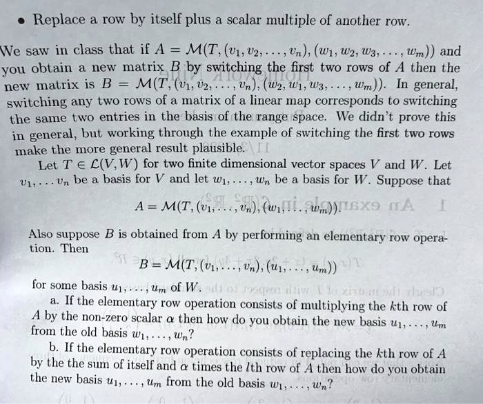 SOLVED Replace a row by itself plus a scalar multiple of another