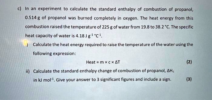 specific heat capacity of propanol