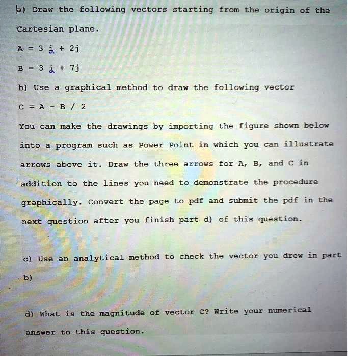 SOLVED: k) Draw the following vectors starting from the origin of the ...