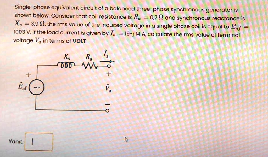 SOLVED Texts Singlephase equivalent circuit of a balanced three