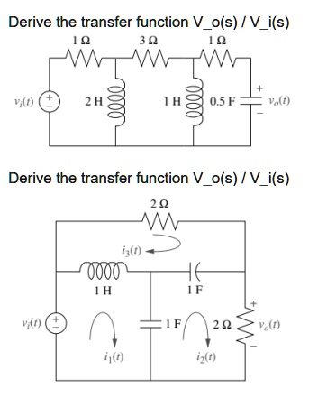SOLVED: Derive the transfer function Vo(s/Vi(s 30 10 Vo(t Derive the ...