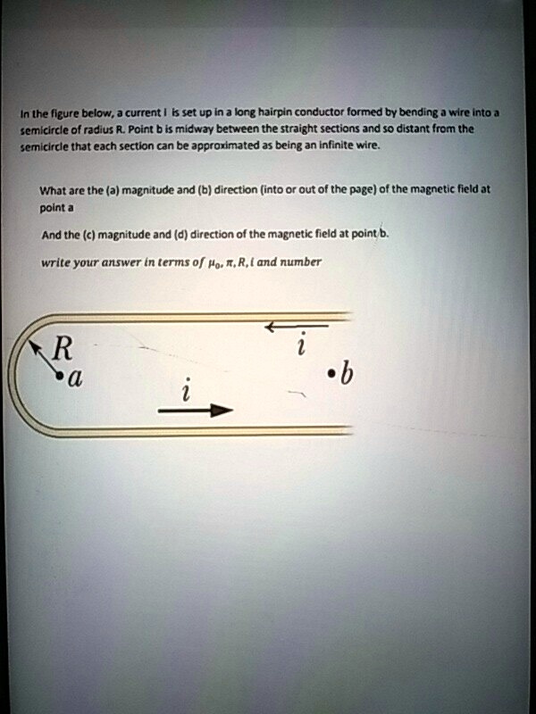 SOLVED:In The (Igure Belovt; Current B Set Up In A Long Hairpin ...