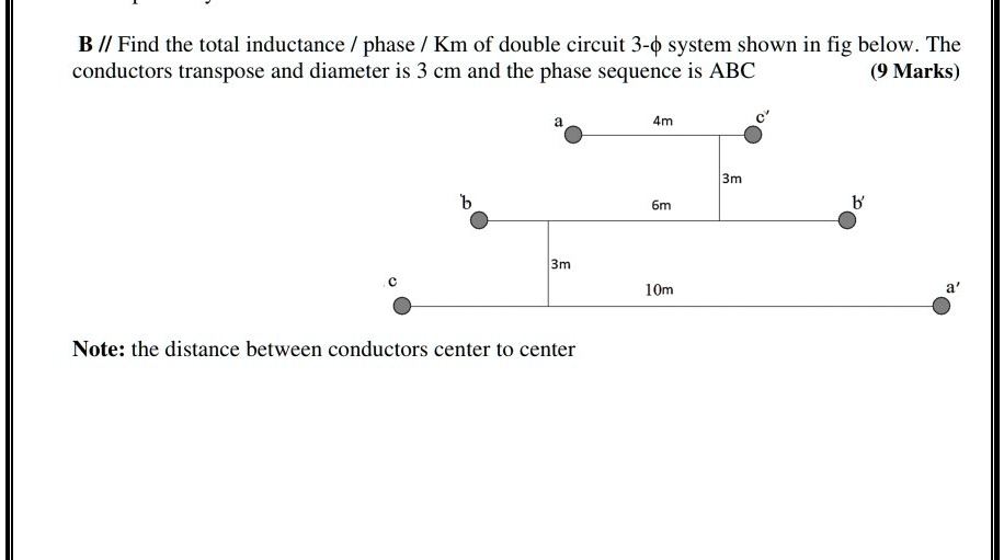 Solved Power System Transmission Line Parameters Inductance Of Double Circuit Three Phase 6151