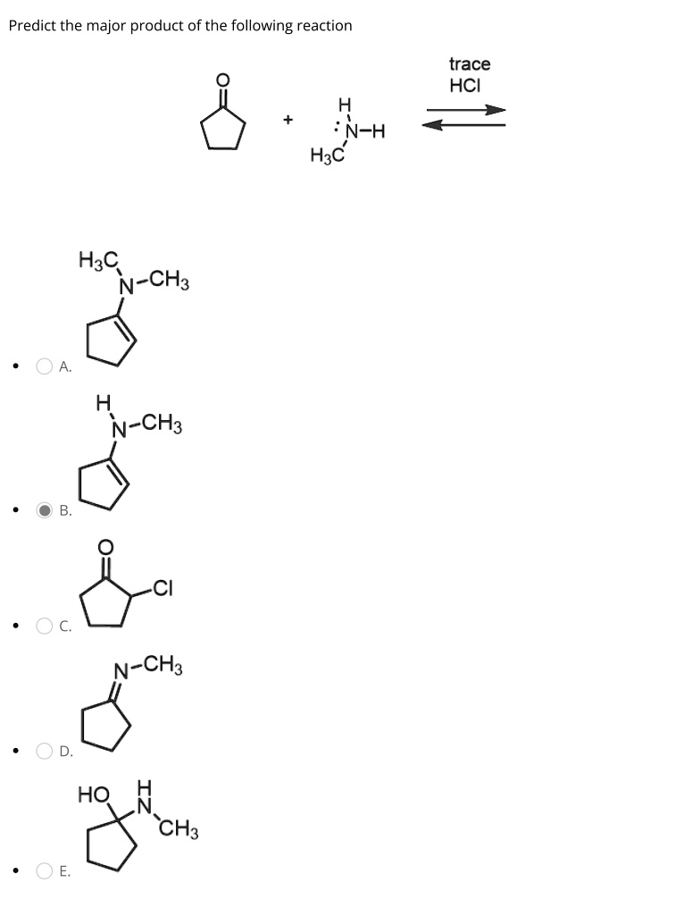 SOLVED: Predict The Major Product Of The Following Reaction Trace HCI N ...