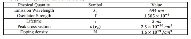 Referring to your table of constants a) Find the radiative lifetime of ...
