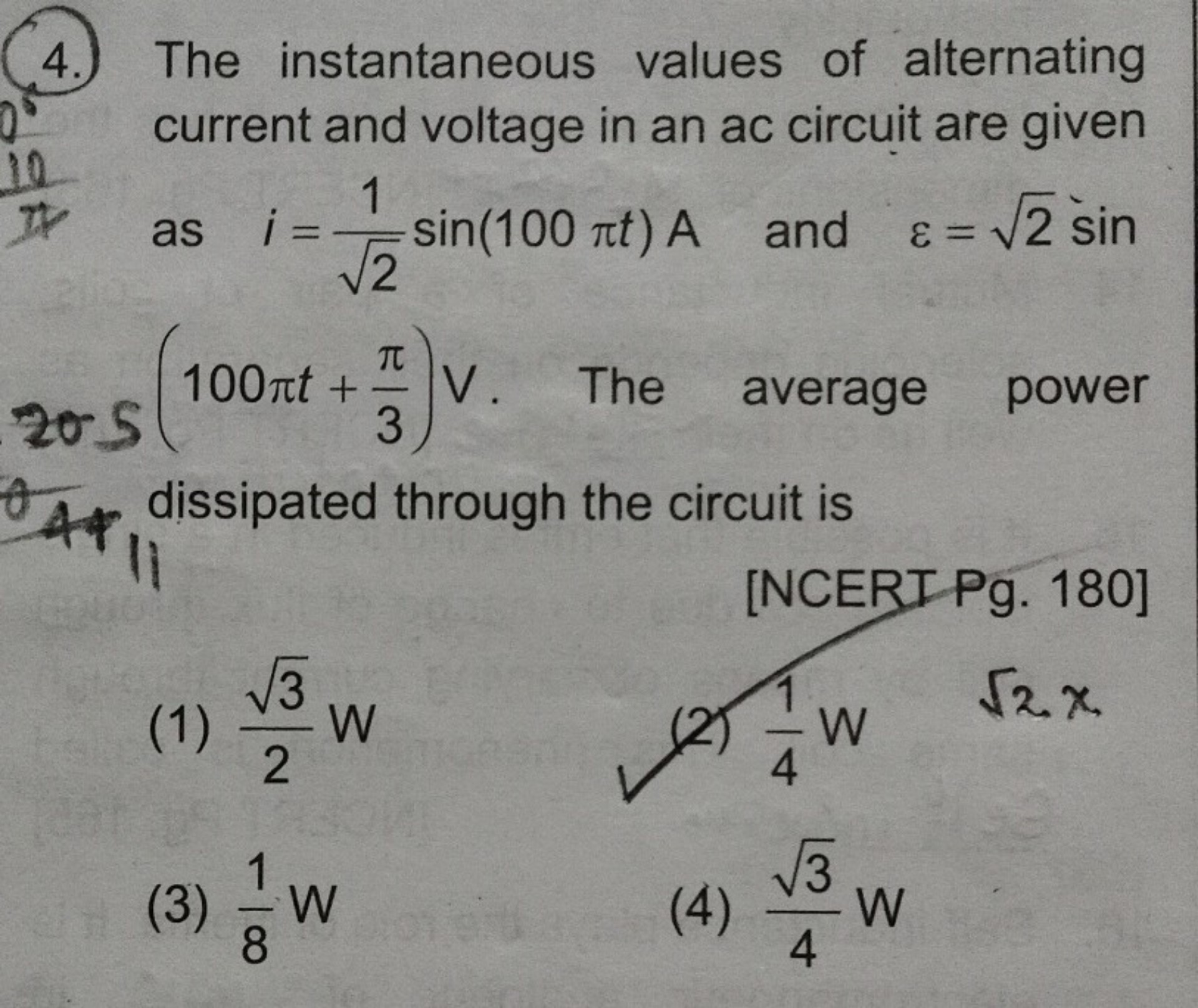 [GET ANSWER] 4.) The instantaneous values of alternating current and ...