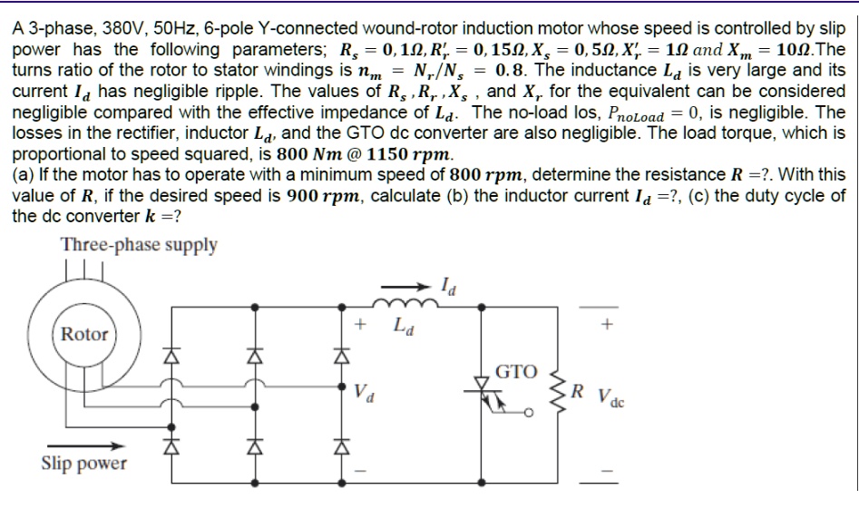 SOLVED Texts A 3phase, 380V, 50Hz, 6pole Yconnected woundrotor
