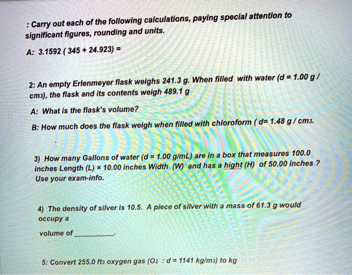 SOLVED Text Each of the following calculations, paying special