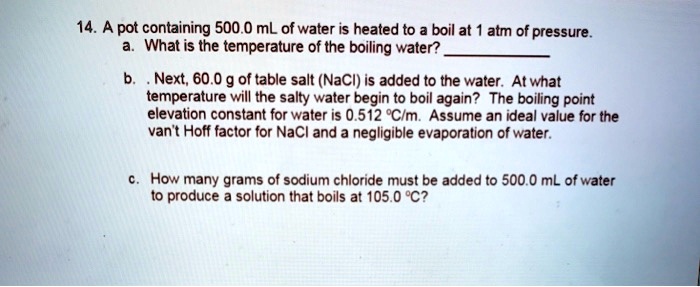 boiling salt water in a pot