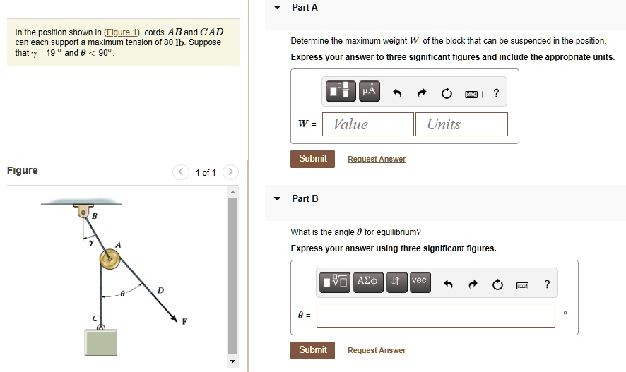Solved determine the maximum weight w of the block that can be