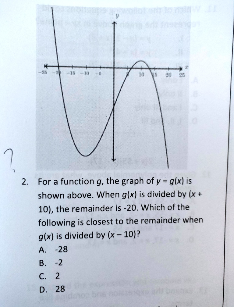 'Please explain, thank you 10 N For a function g, the graph of y = g(x) is shown above. When g(x