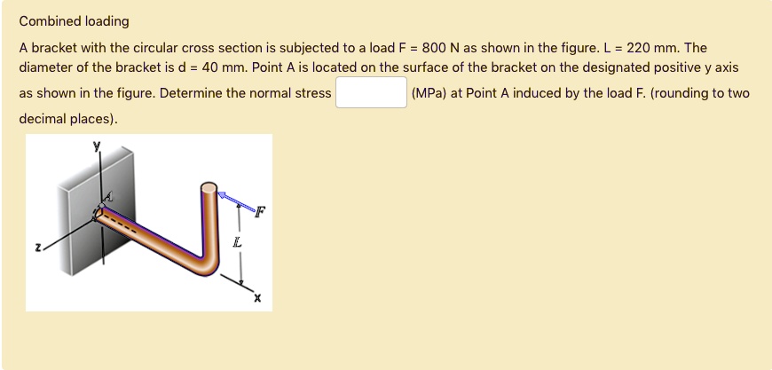combined loading a bracket with the circular cross section is subjected ...