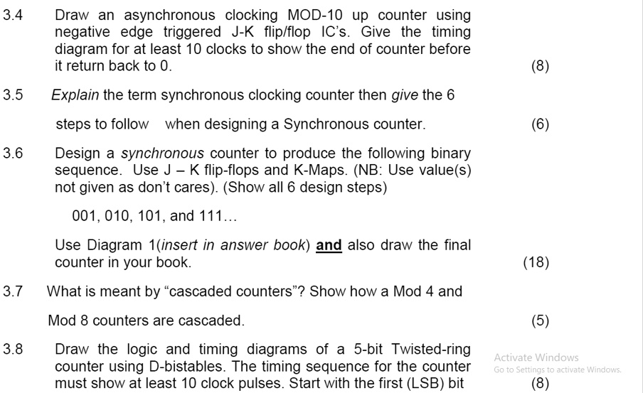 SOLVED: Draw an asynchronous clocking MOD-10 up counter using negative ...