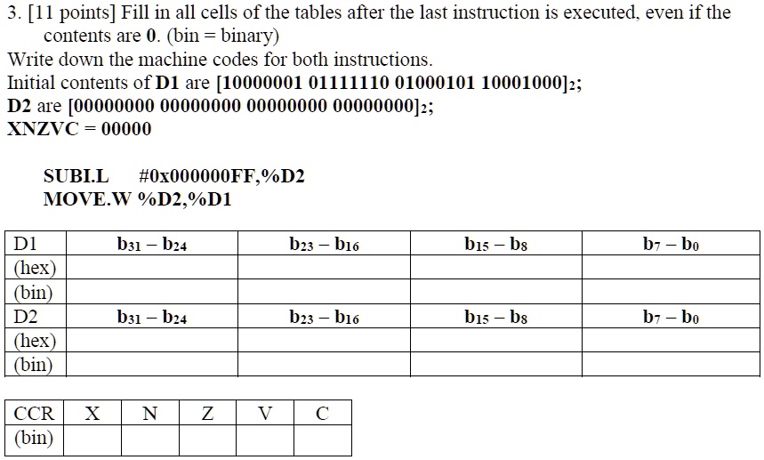 VIDEO solution: Need detailed answer please. 3. [11 points] Fill in all ...