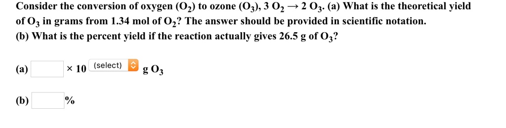 Consider the conversion of oxygen (O2) to ozone (O3), 3 O2