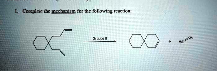 Complete the ring-closing mechanism for the following reaction.