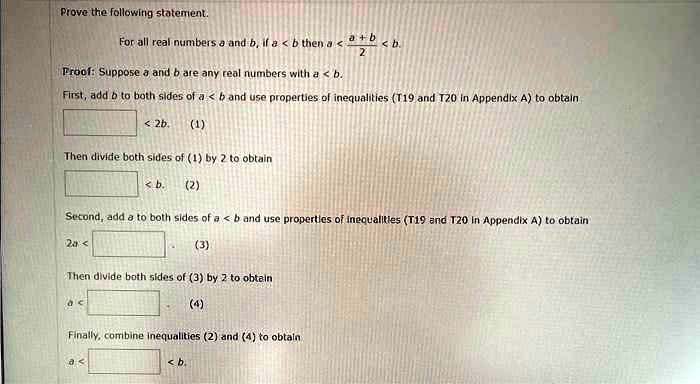 SOLVED: Prove The Following Statement. Suppose A And B Are Any Real ...