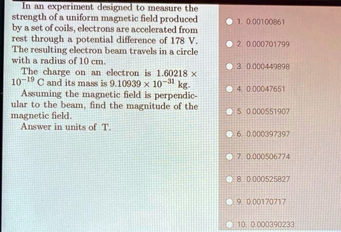 SOLVED:In an experiment designed to measure the strength of & uniform ...