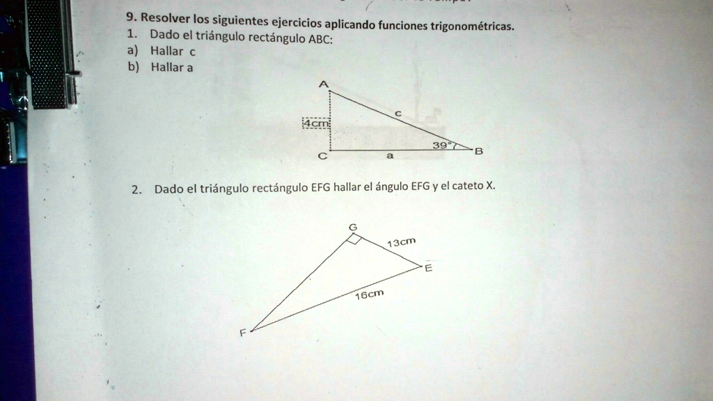 SOLVED: aplicando funciones trigonometricas ..... urgente : con ...