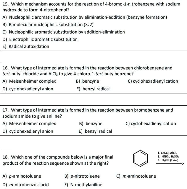 Solved 15 which mechanism accounts for the reaction of bromo 1