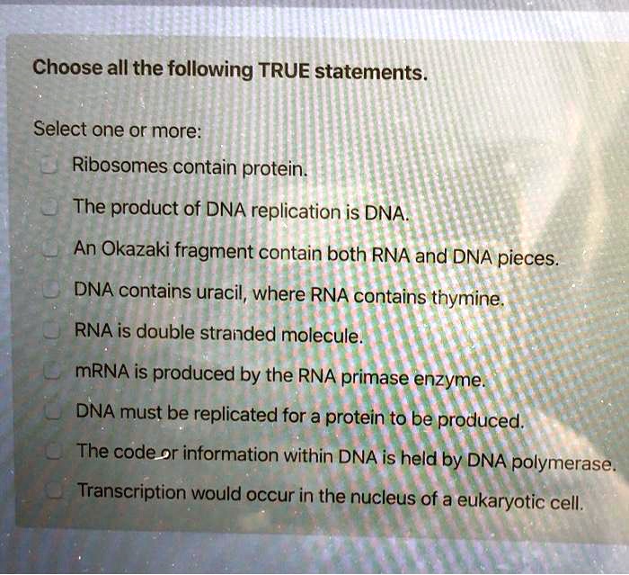 Choose All The Statements That Are True Of Proteins. SOLVED:Choose all the following TRUE statements. Select one or more
