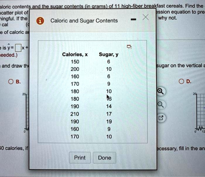 SOLVED Title Caloric and Sugar Contents of HighFiber Breakfast